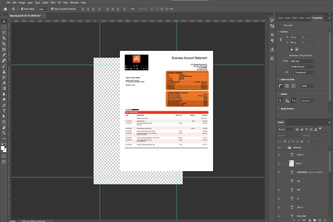 Modèle Word et PDF de relevé de compte société Banque du Caire template Modèle Word et PDF de relevé de compte société Banque du Caire template